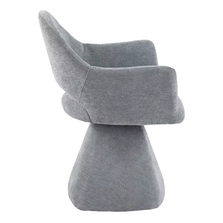 SWIVEL DINING CHAIR SIMA HM18360.01 LINEN FABRIC IN GREY 64x61x84.5Hcm
