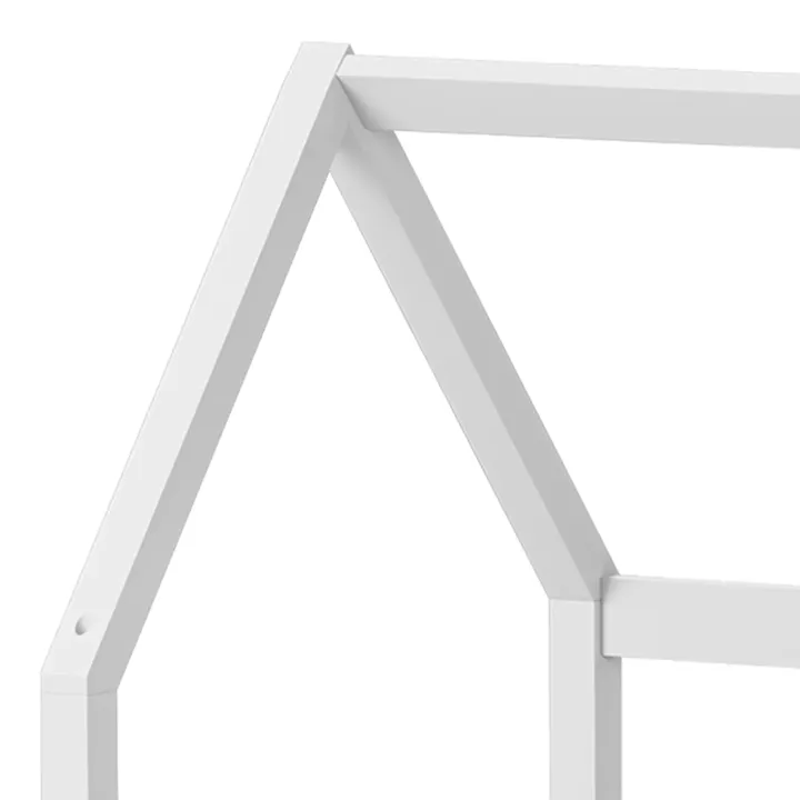 Children's bed Bambie with railing Montessori pakoworld pine wood white 70x140cm