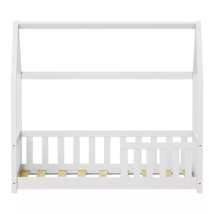 Children's bed Bambie with railing Montessori pakoworld pine wood white 70x140cm