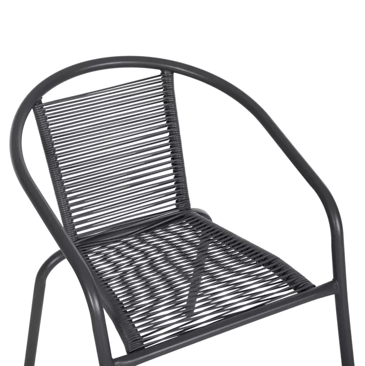 OUTDOOR 3PCS DINING SET LIMA HM10879.01 METAL & P.E.RATTAN IN GREY (ROUND)