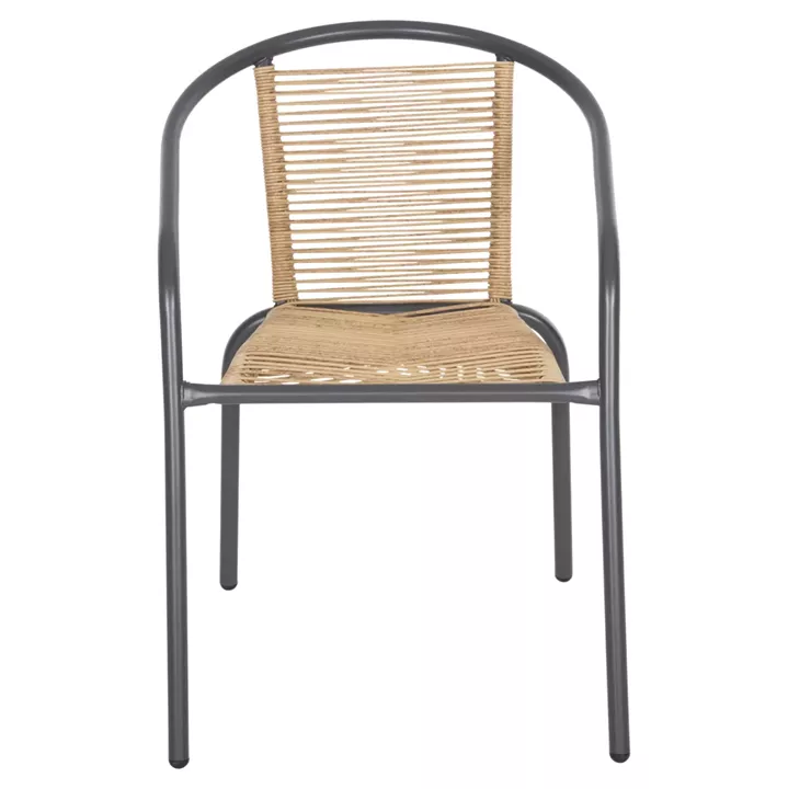 OUTDOOR 3PCS DINING SET LIMA HM10879.02 METAL IN GREY & P.E.RATTAN IN NATURAL (ROUND)