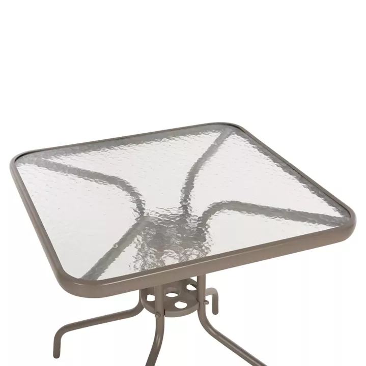 OUTDOOR DINING SET 5PCS FIGO HM10880.04 METALLIC TABLE & ARMCHAIRS IN CHAMPAGNE COLOR