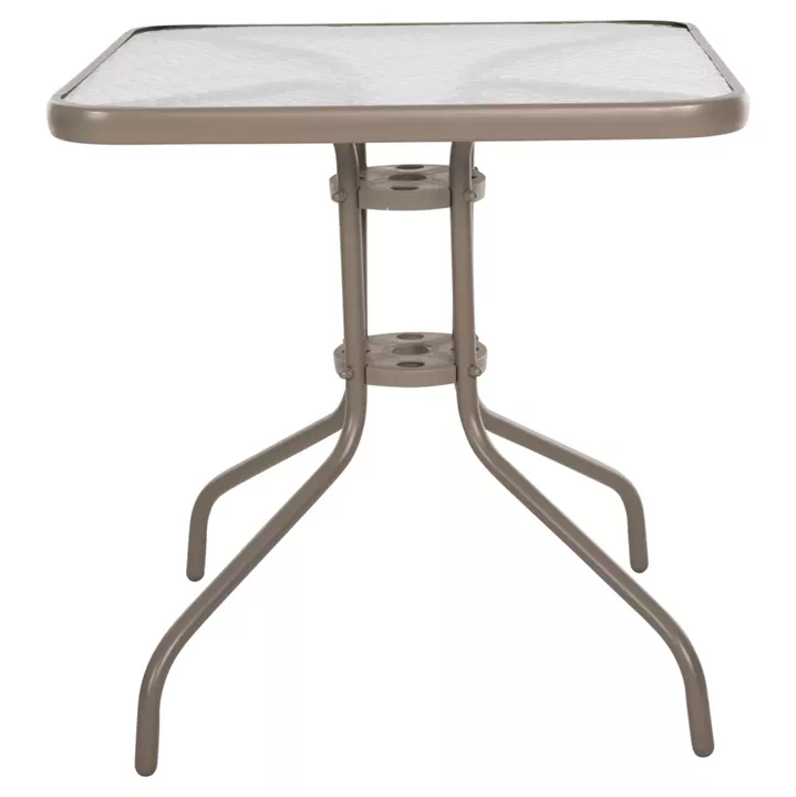 OUTDOOR DINING SET 5PCS FIGO HM10880.04 METALLIC TABLE & ARMCHAIRS IN CHAMPAGNE COLOR