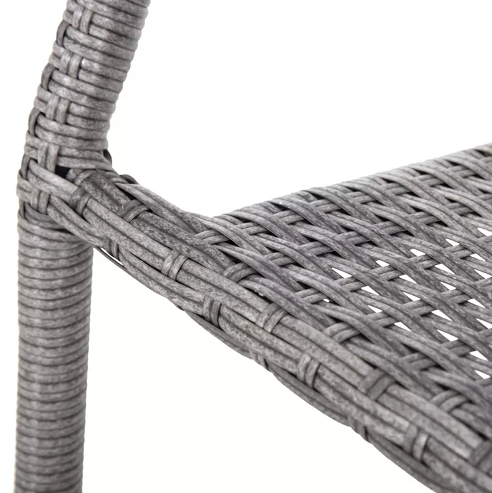 OUTDOOR DINING SET 5PCS ADAM HM10873.02 METAL & WICKER IN GREY