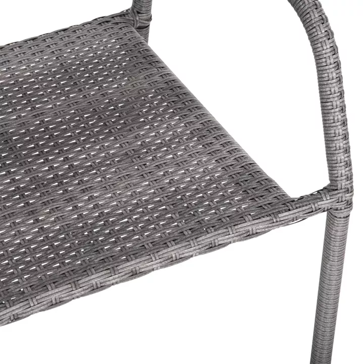 OUTDOOR DINING SET 5PCS ADAM HM10873.02 METAL & WICKER IN GREY