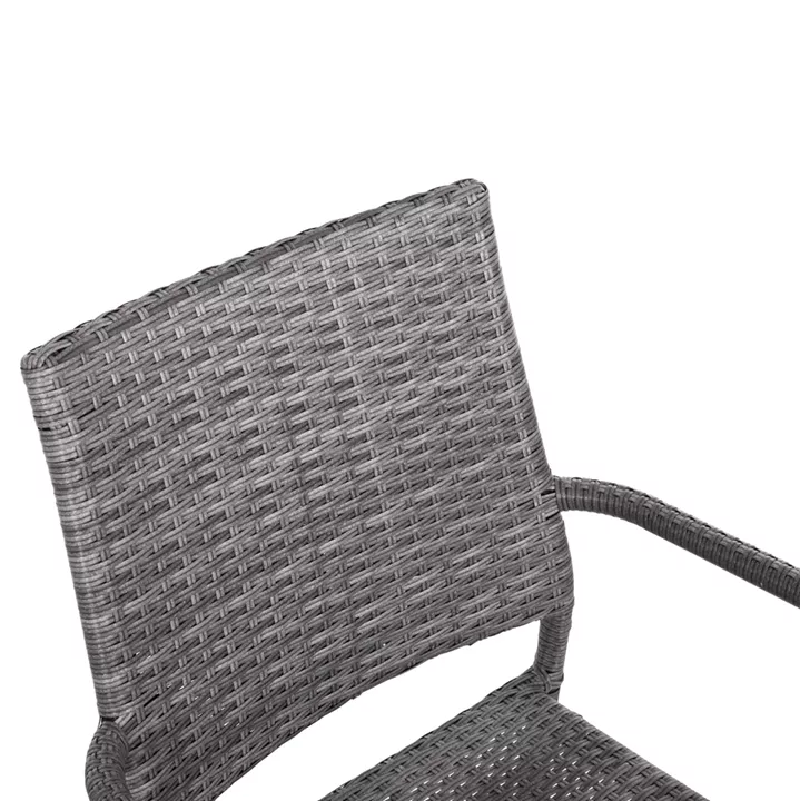 OUTDOOR DINING SET 5PCS ADAM HM10873.02 METAL & WICKER IN GREY