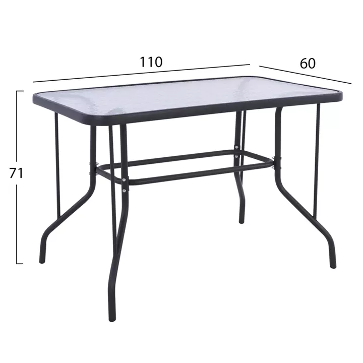 OUTDOOR DINING SET 5PCS ADAM HM10873.02 METAL & WICKER IN GREY