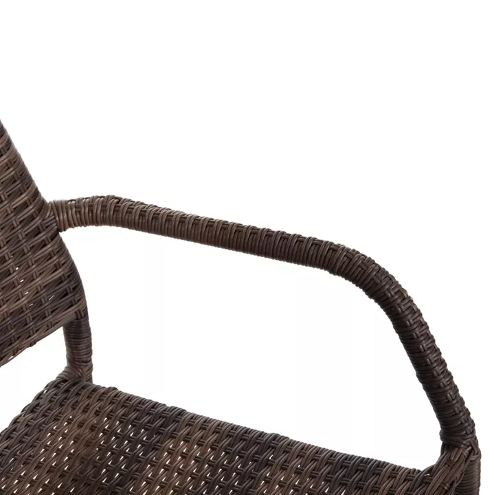 OUTDOOR DINING SET 5PCS ADAM HM10873.01 METAL & WICKER IN BROWN