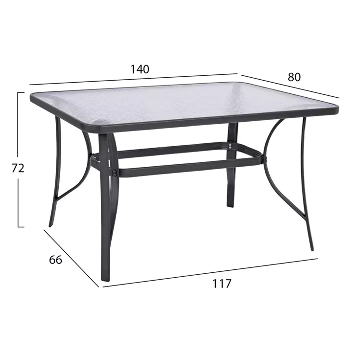 OUTDOOR DINING SET 5PCS BRUNO HM10874.02 METAL & WICKER IN GREY