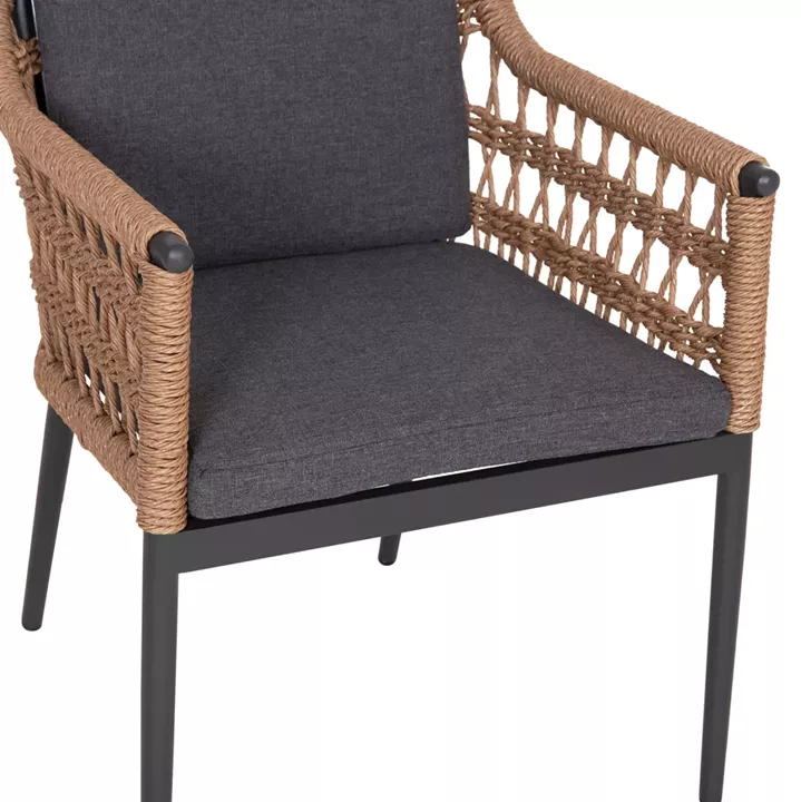 OUTDOOR DINING SET 9PCS STAD HM10865.01 GREY ALUMINUM-SINTERED STONE TOP-OLEFIN FABRIC