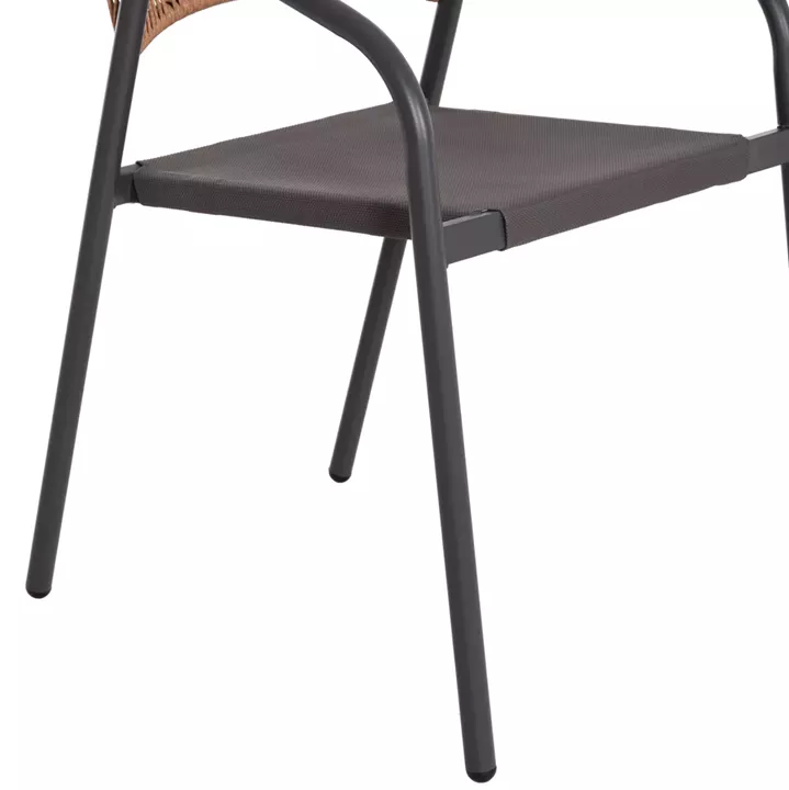OUTDOOR 3PCS DINING SET LIMA HM10881.01 METAL & TEXTILENE IN GREY (ROUND)