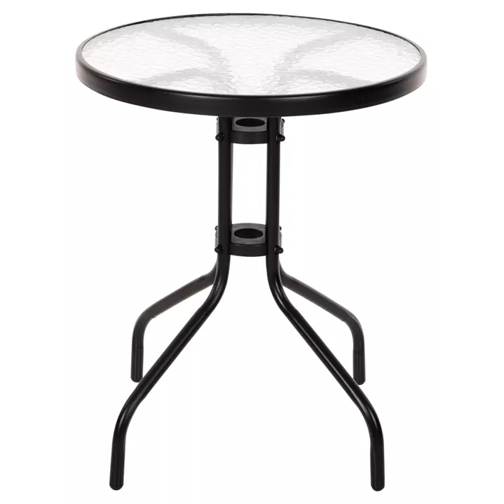 OUTDOOR 3PCS DINING SET LIMA HM10881.03 METAL & TEXTILENE IN BLACK (ROUND)