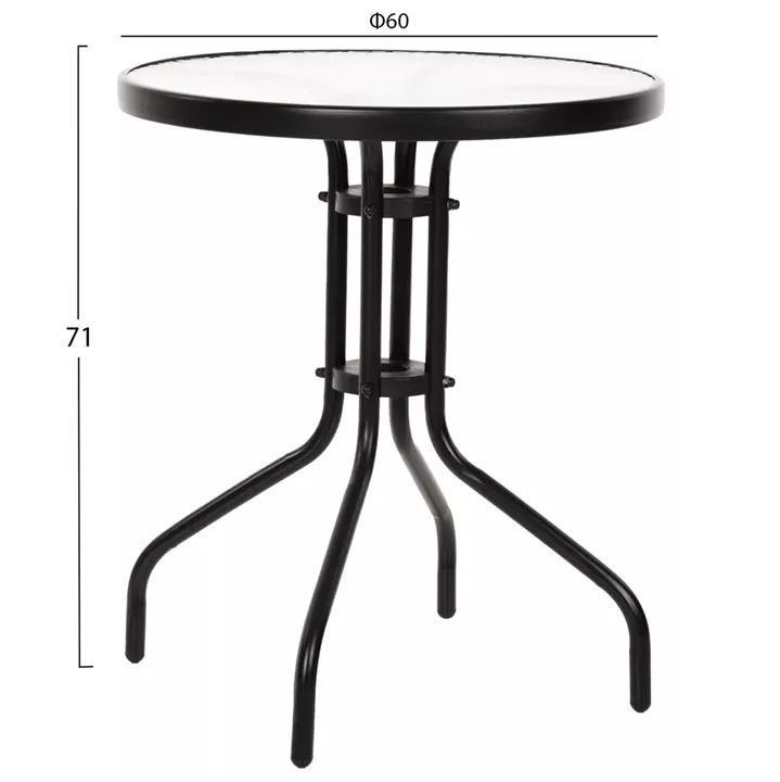 OUTDOOR 3PCS DINING SET LIMA HM10881.03 METAL & TEXTILENE IN BLACK (ROUND)