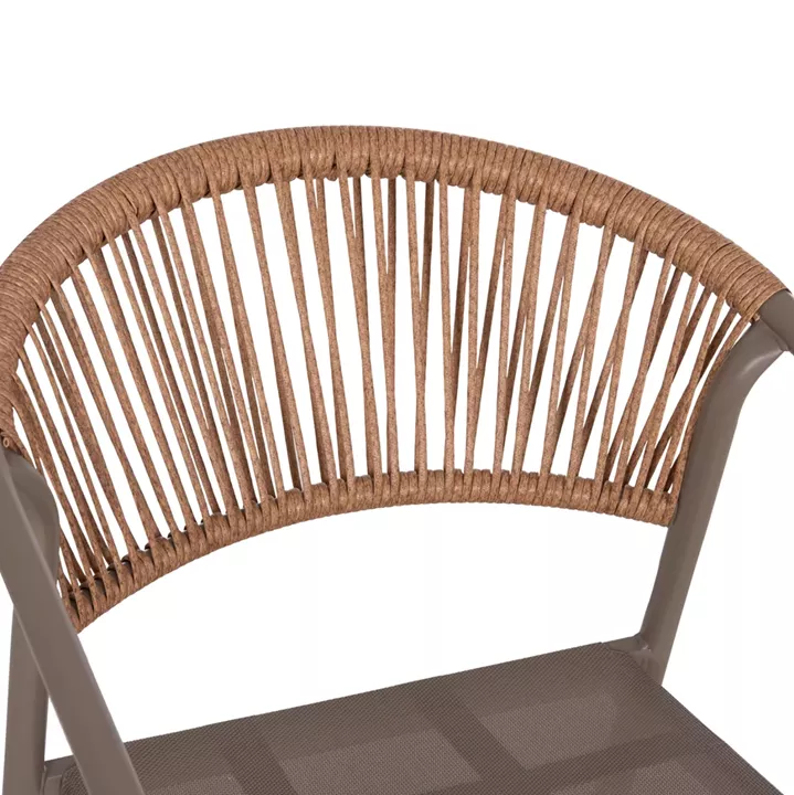 OUTDOOR 3PCS DINING SET LIMA HM10881.04 METAL & TEXTILENE IN CHAMPAGNE COLOR (ROUND)