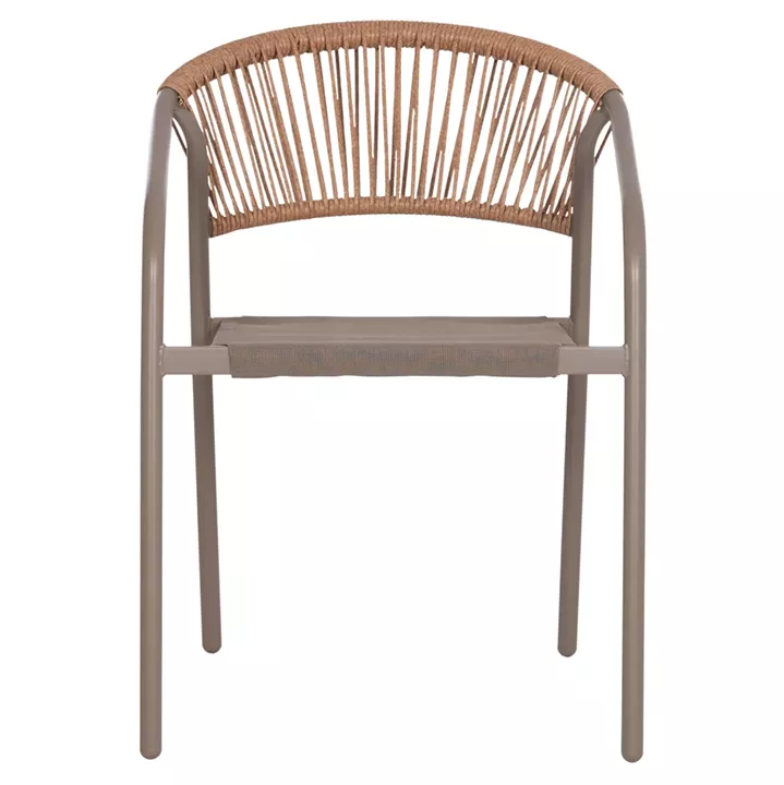 OUTDOOR 3PCS DINING SET LIMA HM10881.04 METAL & TEXTILENE IN CHAMPAGNE COLOR (ROUND)