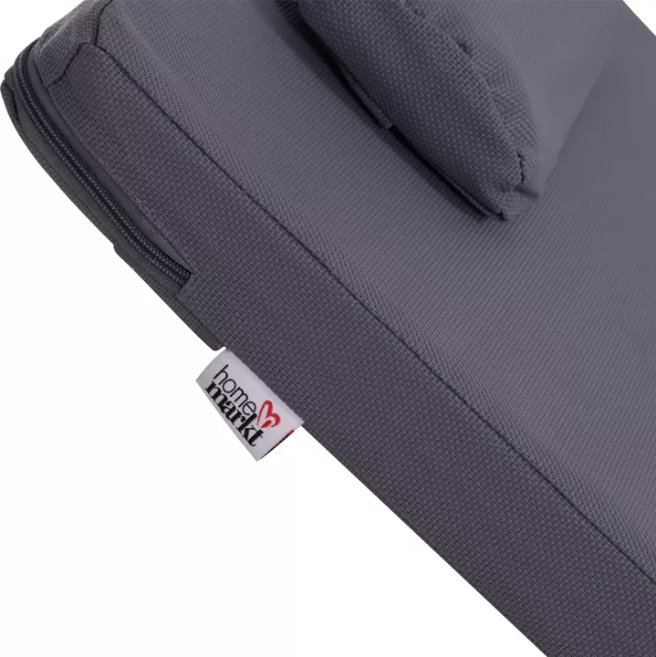 SUNBED CUSHION WITH HEADREST SIFNOS HM11234.31T - TEXTILENE 600g/m2 2x1 - GREY