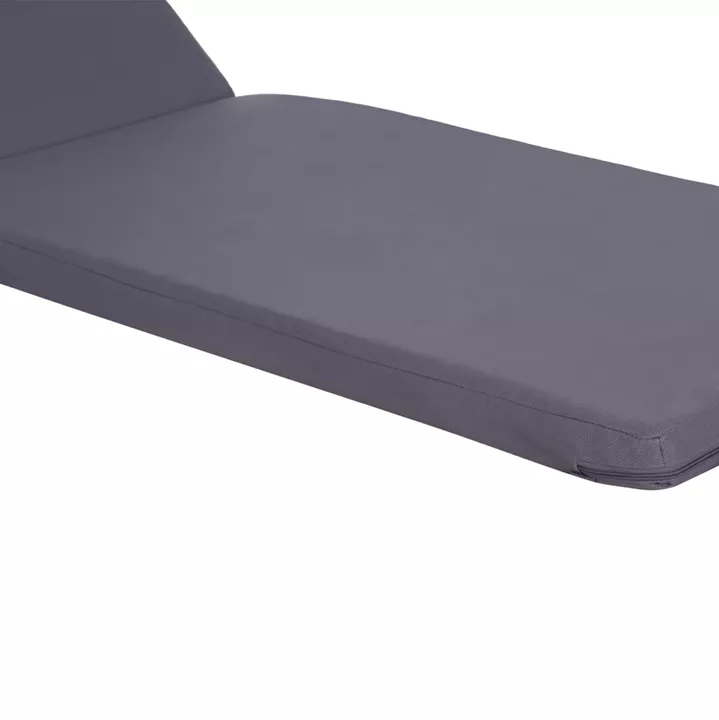 SUNBED CUSHION WITH HEADREST SIFNOS HM11234.31T - TEXTILENE 600g/m2 2x1 - GREY