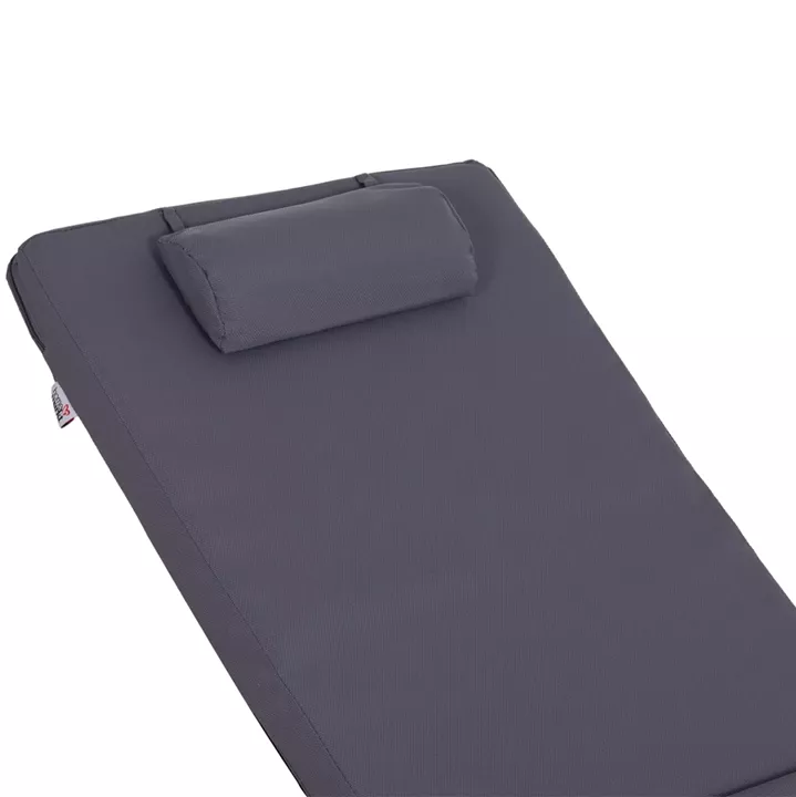 SUNBED CUSHION WITH HEADREST SIFNOS HM11234.31T - TEXTILENE 600g/m2 2x1 - GREY