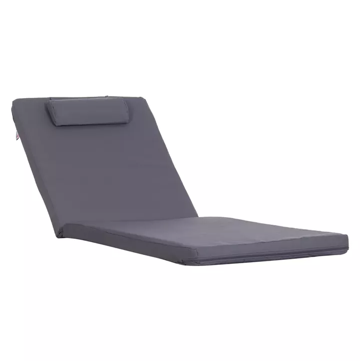 SUNBED CUSHION WITH HEADREST SIFNOS HM11234.31T - TEXTILENE 600g/m2 2x1 - GREY