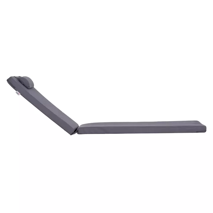 SUNBED CUSHION WITH HEADREST SIFNOS HM11234.31T - TEXTILENE 600g/m2 2x1 - GREY
