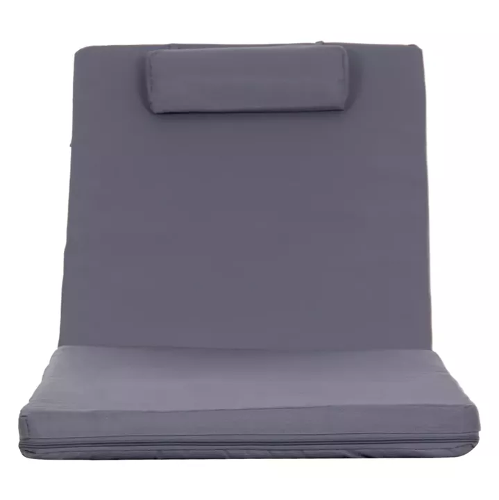 SUNBED CUSHION WITH HEADREST SIFNOS HM11234.31T - TEXTILENE 600g/m2 2x1 - GREY