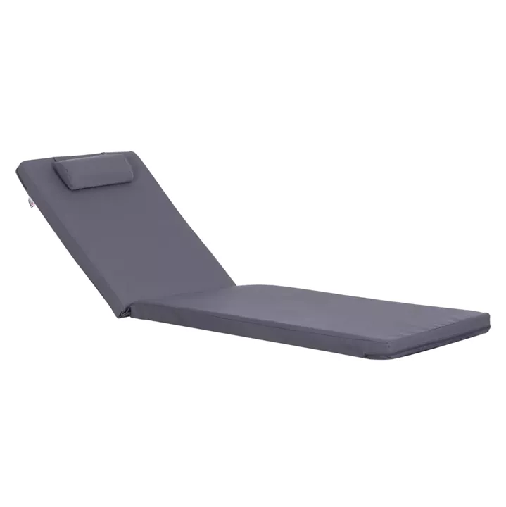 SUNBED CUSHION WITH HEADREST SIFNOS HM11234.31T - TEXTILENE 600g/m2 2x1 - GREY