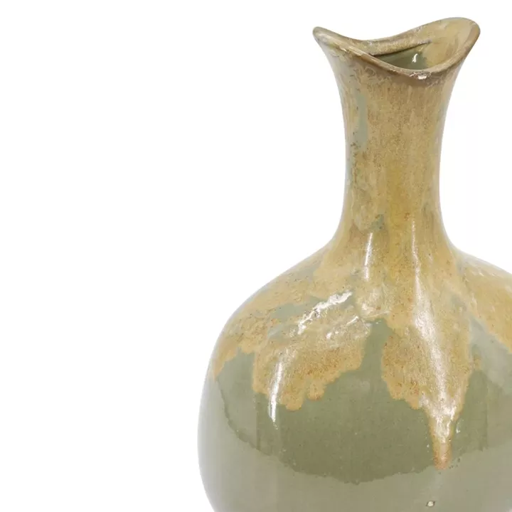 Artekko Glazed Πράσινο Κεραμικό Διακοσμητικό Βάζο (14x11.5x27.5)cm