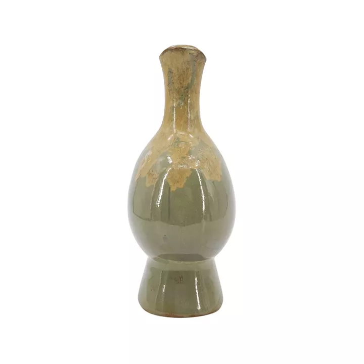 Artekko Glazed Πράσινο Κεραμικό Διακοσμητικό Βάζο (14x11.5x27.5)cm