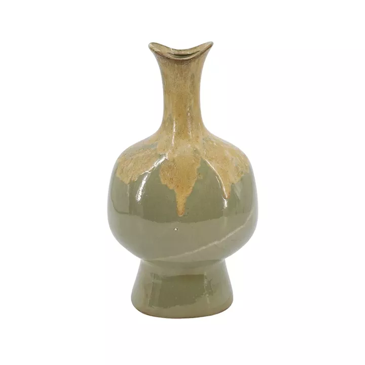 Artekko Glazed Πράσινο Κεραμικό Διακοσμητικό Βάζο (14x11.5x27.5)cm