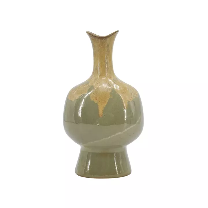 Artekko Glazed Πράσινο Κεραμικό Διακοσμητικό Βάζο (14x11.5x27.5)cm