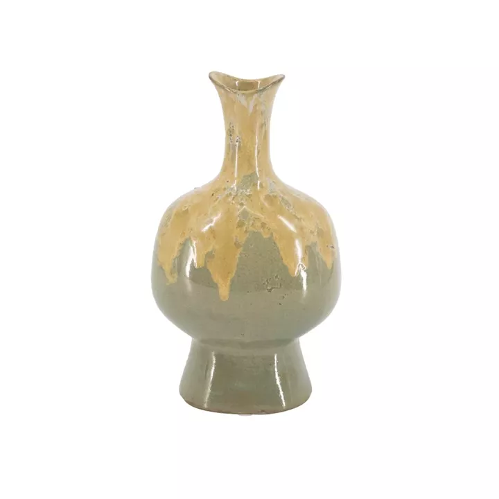 Artekko Glazed Πράσινο Κεραμικό Διακοσμητικό Βάζο (14x11.5x27.5)cm
