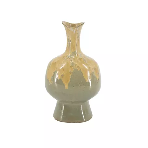 Artekko Glazed Πράσινο Κεραμικό Διακοσμητικό Βάζο (14x11.5x27.5)cm