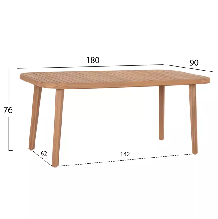 OUTDOOR DINING SET 7PCS CRAVIN HM10903 ACACIA WOOD IN NATURAL--CUSHIONS IN BEIGE