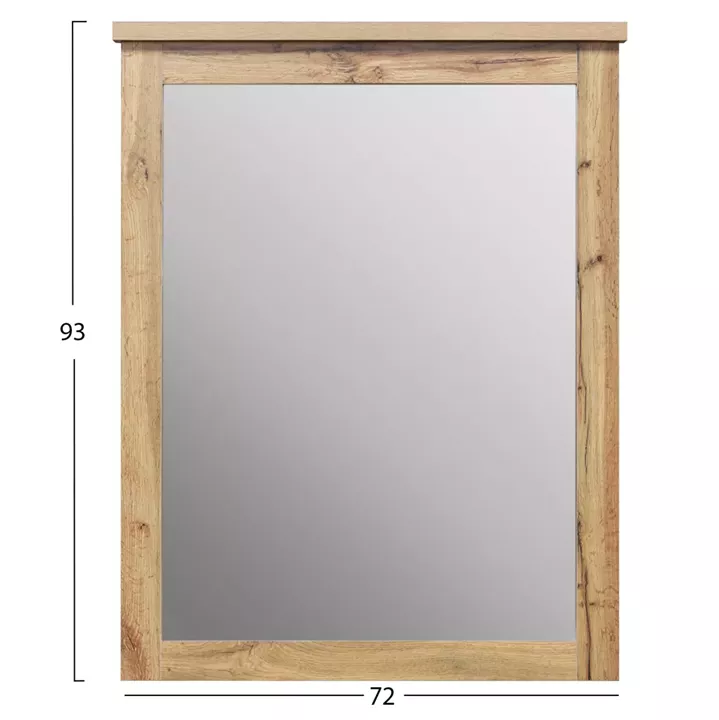 SET CHEST OF (4) DRAWERS WITH WALL MIRROR CARYS HM10889.12 MELAMINE IN NATURAL WOOD COLOR