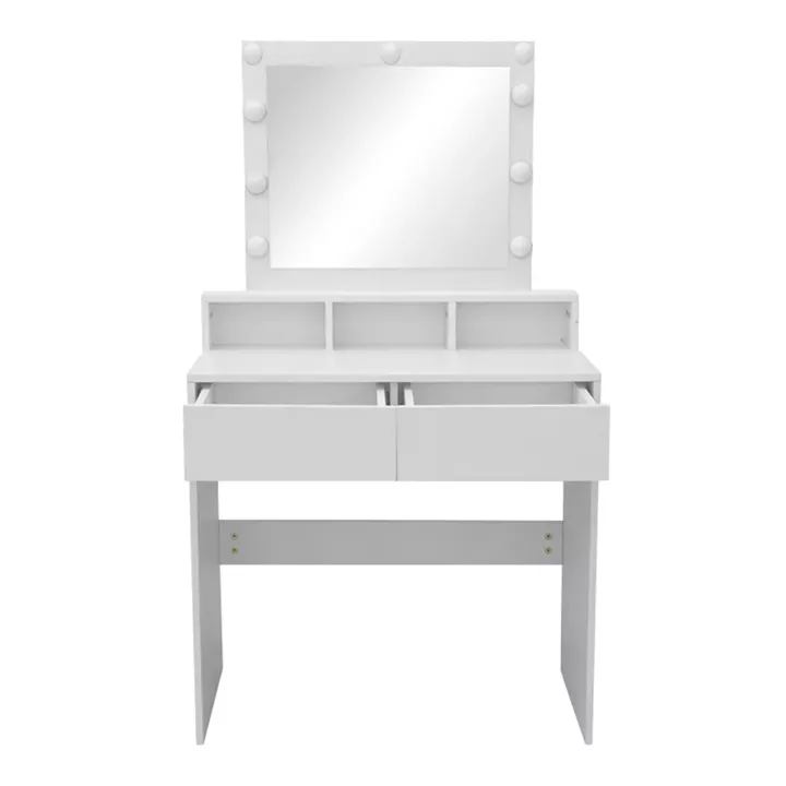 Τουαλέτα κρεβατοκάμαρας Virna pakoworld με led λευκό 80x40x145εκ