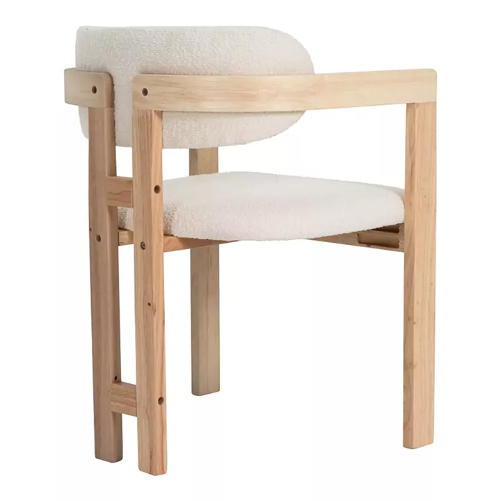 Winsor pakoworld beige teddy fabric-natural color rubberwood 58.5x51x76cm
