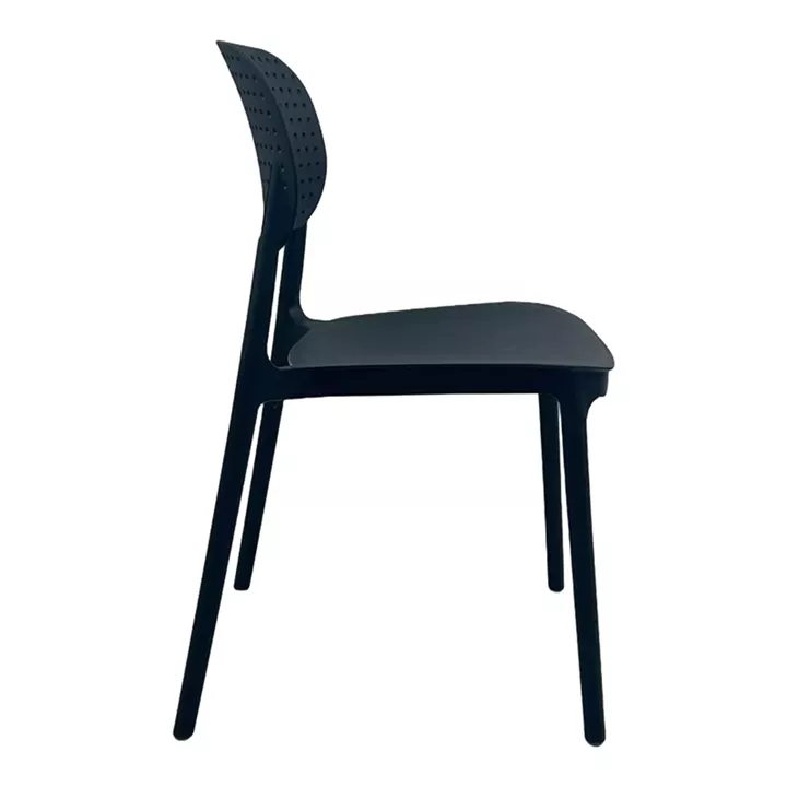 Stackable Regande pakoworld pp chair black 42x49.5x82cm