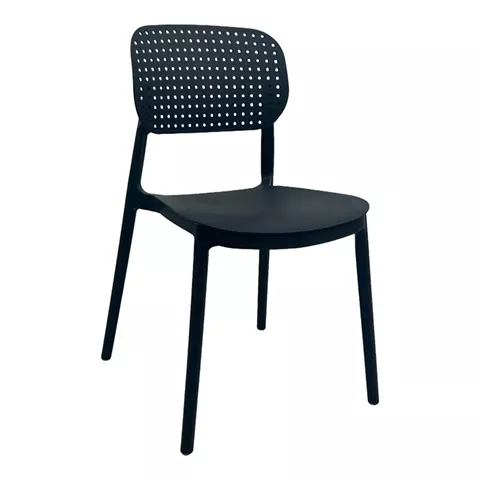 Stackable Regande pakoworld pp chair black 42x49.5x82cm