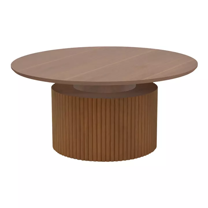 Τραπέζι σαλονιού Opols pakoworld mdf καρυδί Φ90x42εκ