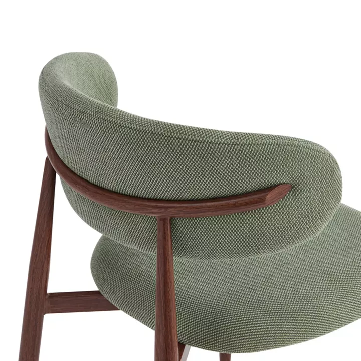 Moss chair pakoworld pistachio - walnut fabric metal legs 53x50x76cm