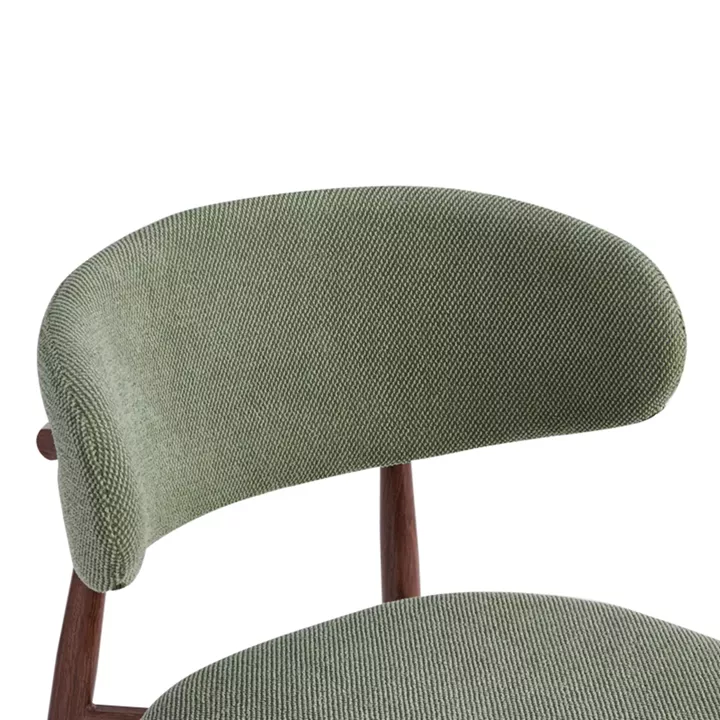 Moss chair pakoworld pistachio - walnut fabric metal legs 53x50x76cm