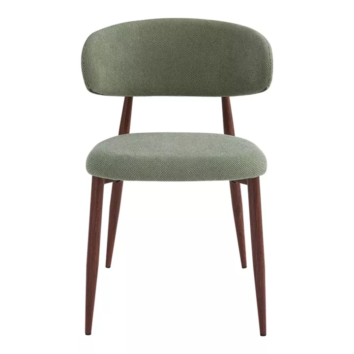 Moss chair pakoworld pistachio - walnut fabric metal legs 53x50x76cm