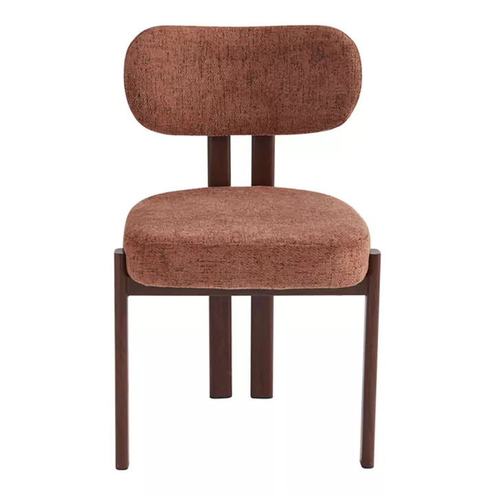 Glamor chair pakoworld brown-walnut fabric metal legs 53x51x81cm