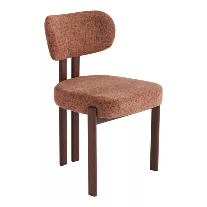 Glamor chair pakoworld brown-walnut fabric metal legs 53x51x81cm