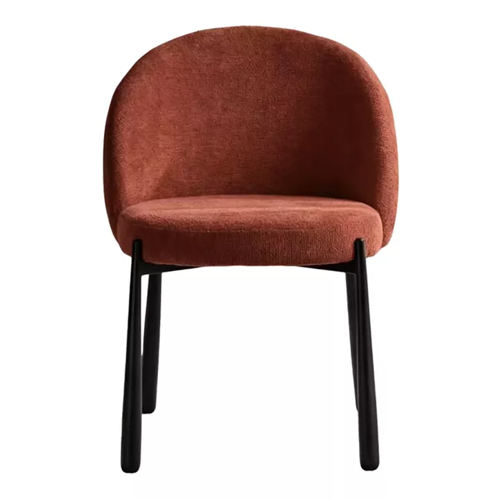Denna chair pakoworld terracotta fabric-black metal legs 52x60x85cm