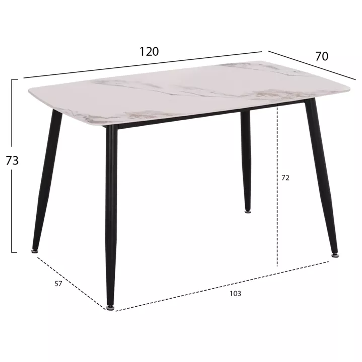 ΣΕΤ ΤΡΑΠΕΖΑΡΙΑΣ 5ΤΜΧ RAVEN HM21266.02 ΚΕΡΑΜΙΚΟ TOP CALACATTA--ΚΡΕΜ PU