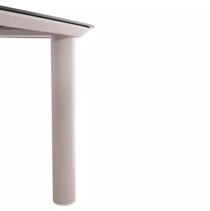 OUTDOOR DINING SET 7PCS SENTI HM10908.02 ALUMINUM IN CREAM WHITE & BEIGE OLEFIN CUSHION COVERS