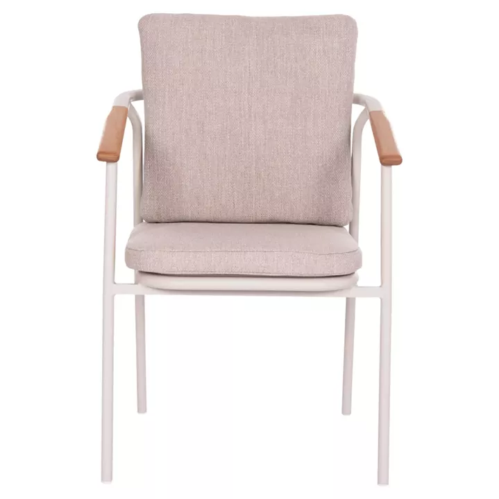 OUTDOOR DINING SET 7PCS SENTI HM10908.02 ALUMINUM IN CREAM WHITE & BEIGE OLEFIN CUSHION COVERS
