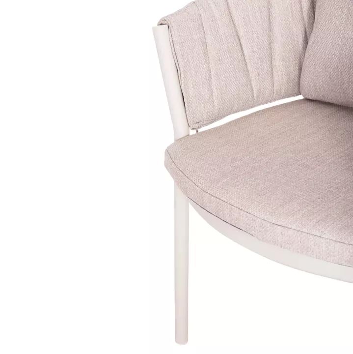 OUTDOOR DINING SET 7PCS SHANKS HM10909.02 ALUMINUM IN CREAM WHITE-BEIGE OLEFIN CUSHION COVERS