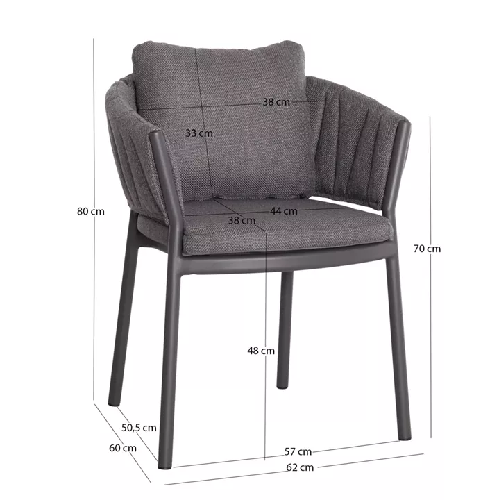OUTDOOR DINING SET 7PCS SHANKS HM10909.01 ALUMINUM & OLEFIN CUSHION COVERS---GREY